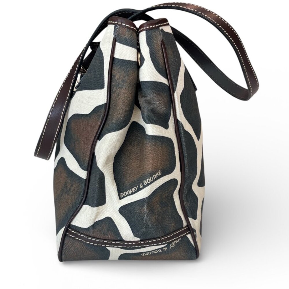 Dooney & Bourke Giraffe Print Medium Tote With Pink Fabric Interior - Picture 3 of 16